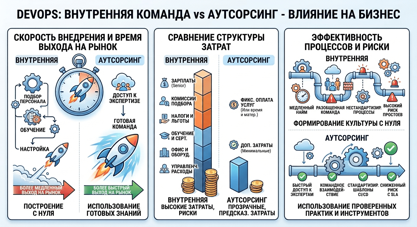 DevOps in-house vs аутсорсинг: что выгоднее для бизнеса