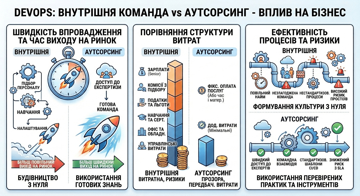 DevOps in-house vs аутсорсинг: що вигідніше для бізнесу