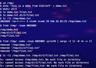 Как найти все жесткие ссылки в каталоге в Linux