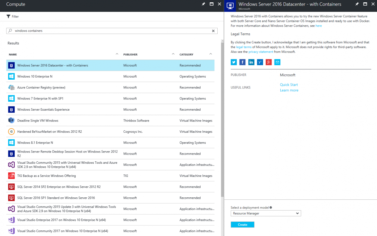 Развертывание контейнеров Windows Server 2016 с Azure и Docker
