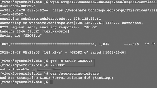 Glibc: GHOST Тест уязвимости, чтобы проверить безопасность Linux сервера