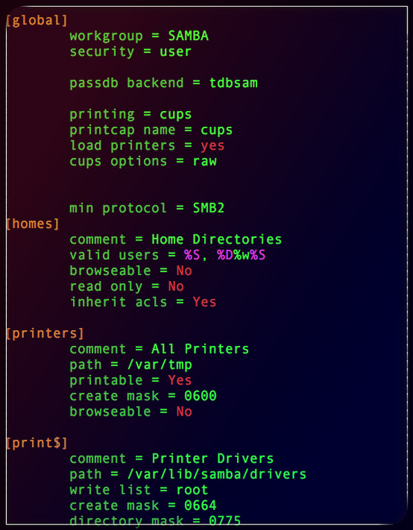 Как настроить Samba SMBv2, отключить SMBv1 в Linux/Unix