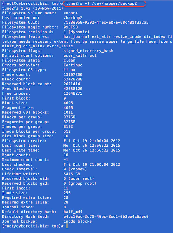 Как просмотреть характеристики файловой системы Linux или Unix