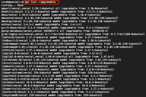 ubuntu-16.04-lts-list-upgradable-packages