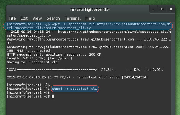 Как установить SpeedTest на Centos, Fedora, RHEL
