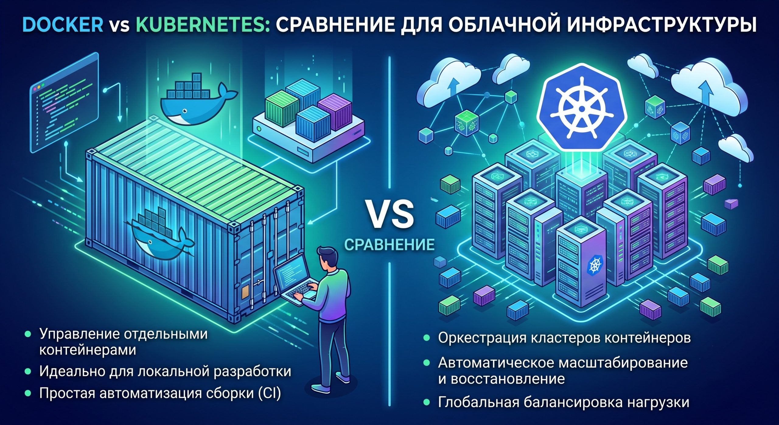 Docker vs Kubernetes: что выбрать для вашего проекта