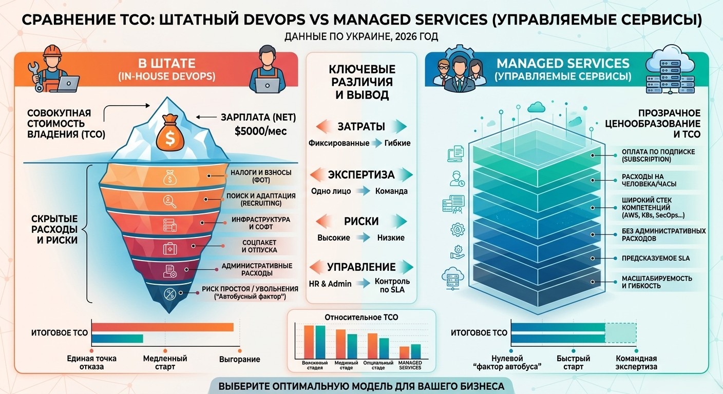 Сколько стоит DevOps-инженер: штат vs аутсорс в 2026